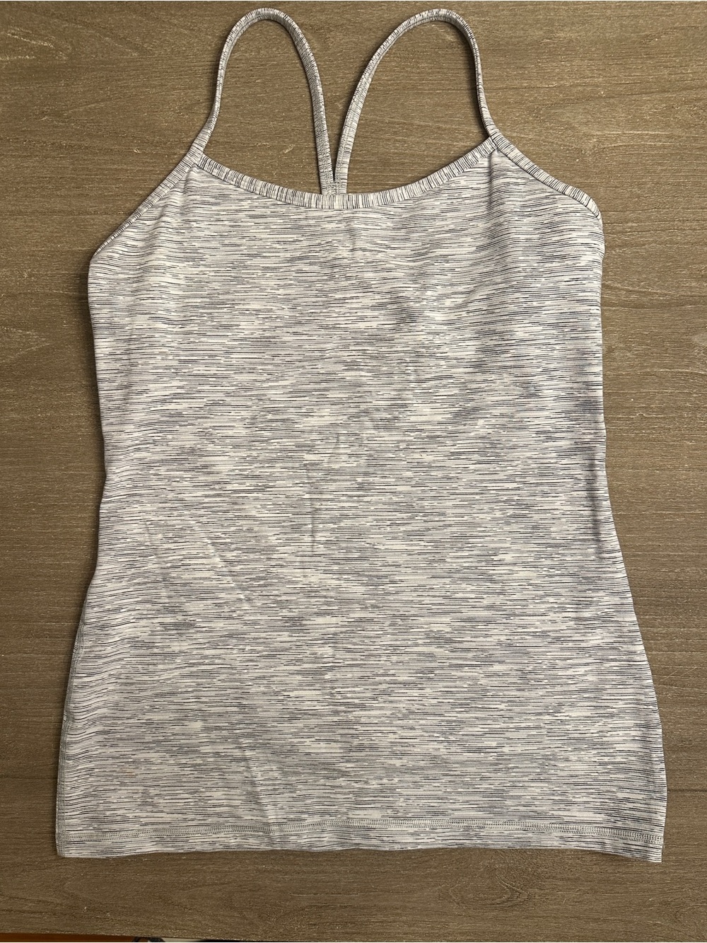 Lululemon Light Gray Patterned workout top